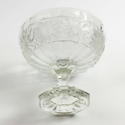 Vintage Czech crystal glass sunflowers fruit bowl table centre