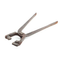 Antique Czech 6mm octagon glass bead making hand press molding pliers tool