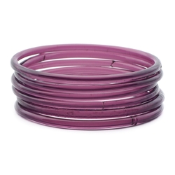 Lot 6pcs 67mm Antique Czech handmade Amethyst glass bangles hoops earring elements 2.7"