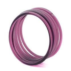 Lot 6pcs 67mm Antique Czech handmade Amethyst glass bangles hoops earring elements 2.7"