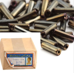 Original 1lb export box 10000 Czech vintage peacock metallic bugle glass beads