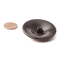 45mm antique Victorian Greek Key black glass hat pin bead topper Geschuzt