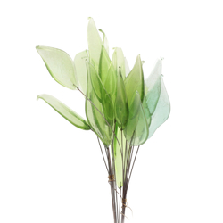 Lot (18) Czech lampwork glass green flower leaf headpin stems beads