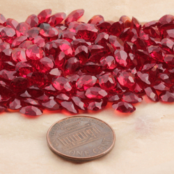 Lot (240) Czech antique ruby red oval faceted glass rhinestones 7x5mm