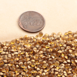 Lot (1100) Czech antique foiled light topaz round glass rhinestones 3mm