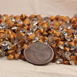 Lot (1500) Czech vintage foiled crystal clear "Kristall Gold" round glass rhinestones 5mm