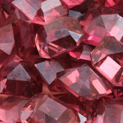 Lot (70) Czech antique cranberry pink octagon faceted glass rhinestones 10mm
