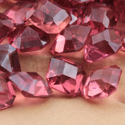 Lot (70) Czech antique cranberry pink octagon faceted glass rhinestones 10mm