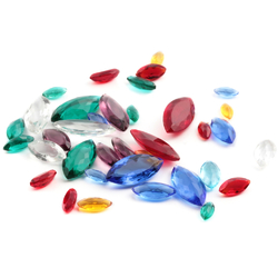 Lot (36) Czech antique assorted oval marquise faceted glass rhinestones