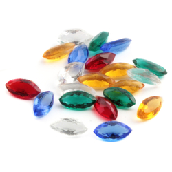 Lot (21) Czech antique assorted oval marquise faceted glass rhinestones 10x5mm