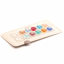 Sample card (12) Czech 1920's faceted transparent glass buttons