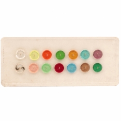 Sample card (14) 18mm Czech 1920's etched scroll transparent glass buttons