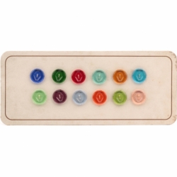 Sample card (12) 18mm Czech 1920's vintage geometric transparent glass buttons