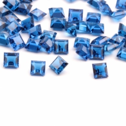 Lot (100) 4mm Austrian D.S vintage synthetic blue spinel square Sapphire gemstones