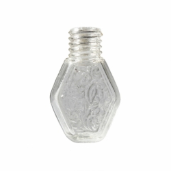 Vintage 32mm Czech miniature hexagon floral crystal glass perfume scent bottle
