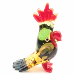 Czech vintage studio Art Glass hand lampwork parrot cockatoo figurine ornament gift