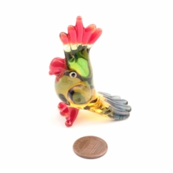 Czech vintage studio Art Glass hand lampwork parrot cockatoo figurine ornament gift