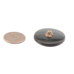 Antique Victorian 19th century Czech matte black flower glass button 27mm