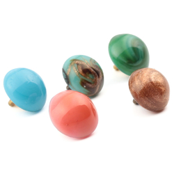 Lot (5) Victorian antique Czech micro lampwork dimi glass buttons 8/9mm