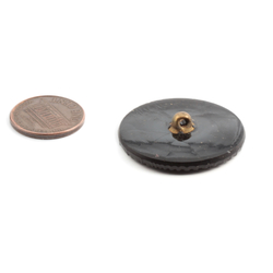Large Antique 1800's Czech black flower glass button 32mm