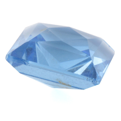 Rare large glass rhinestone Czech antique 16mm hand square faceted sapphire blue