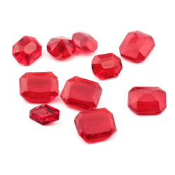 Glass rhinestones Lot (10) Czech vintage assorted red