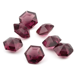 Glass rhinestones Lot (7) Czech vintage cranberry amethyst hexagon 11mm