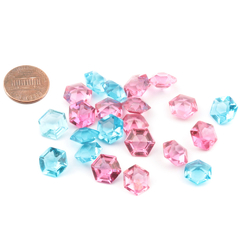 Glass rhinestones Lot (22) Czech vintage cranberry pink blue hexagon 11mm