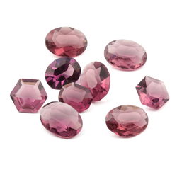 Glass rhinestones Lot (9) Czech vintage assorted pink amethyst