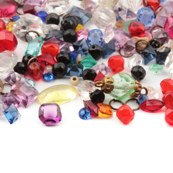 Lot Czech vintage assorted glass rhinestones beads cabochons findings