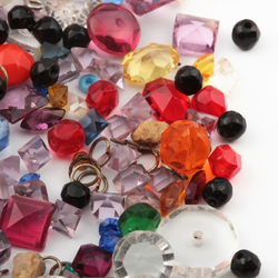 Lot Czech vintage assorted glass rhinestones beads cabochons findings