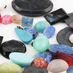 Lot (50) vintage Czech assorted glass cabochons