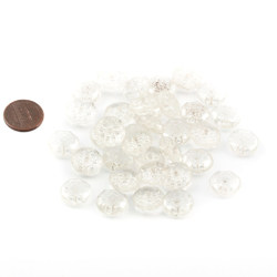 Lot (35) 14mm Czech vintage Deco crystal clear flower head pin beads button elements