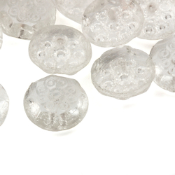 Lot (35) 14mm Czech vintage Deco crystal clear flower head pin beads button elements