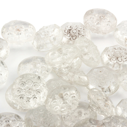 Lot (35) 14mm Czech vintage Deco crystal clear flower head pin beads button elements