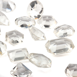 Glass rhinestones Lot (20) Czech vintage crystal clear square octagon hexagon oval