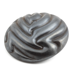 Antique Art Nouveau Czech matte lustre abstract black glass button 23mm 