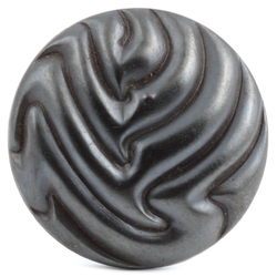 Antique Art Nouveau Czech matte lustre abstract black glass button 23mm 