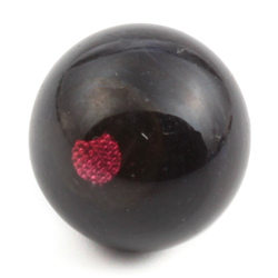 Antique Czech pink foil eye lampwork dimi ball glass button 12mm