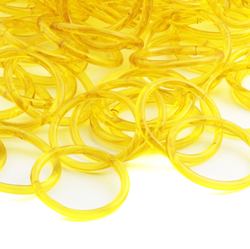 Lot (12) antique Czech golden yellow glass bangles hoops earring elements 1.5"
