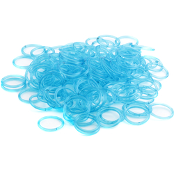 Lot (12) antique Czech aqua blue glass bangles hoops earring elements 1.5"