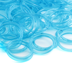 Lot (12) antique Czech aqua blue glass bangles hoops earring elements 1.5"