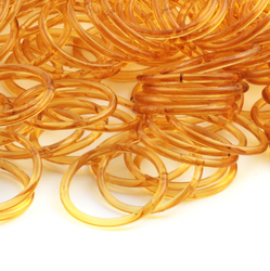 Lot (12) antique Czech amber topaz glass bangles hoops earring elements 1.6"