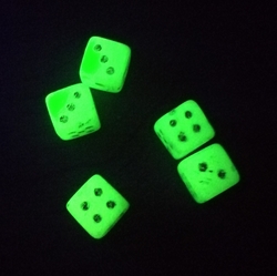 Lot (5) antique Czech uranium glass dice 