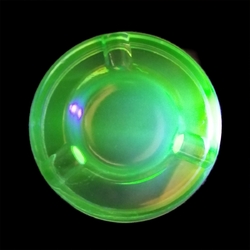 Vintage Czech uranium green depression glass ashtray