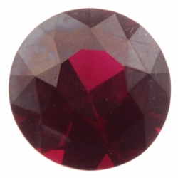 21mm large Czech vintage round faceted deep cranberry pink glass rhinestone