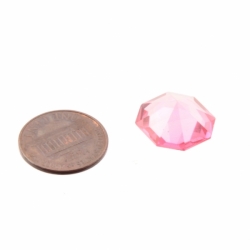 17x15mm large Czech vintage octagon hand faceted rose pink glass rhinestone