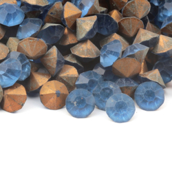 Lot (500) vintage Czech rare frost aqua blue glass rhinestones 5mm