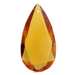 Czech antique hand cut topaz teardrop pendant glass bead 30mm