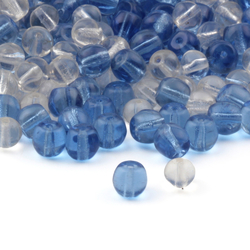 Lot (420) Czech vintage clear sapphire blue round glass beads 5mm